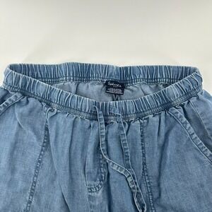 Splendid Womens Pants S Indigo Blue Drawstring Patch Pocket Angie Wide Leg Crop